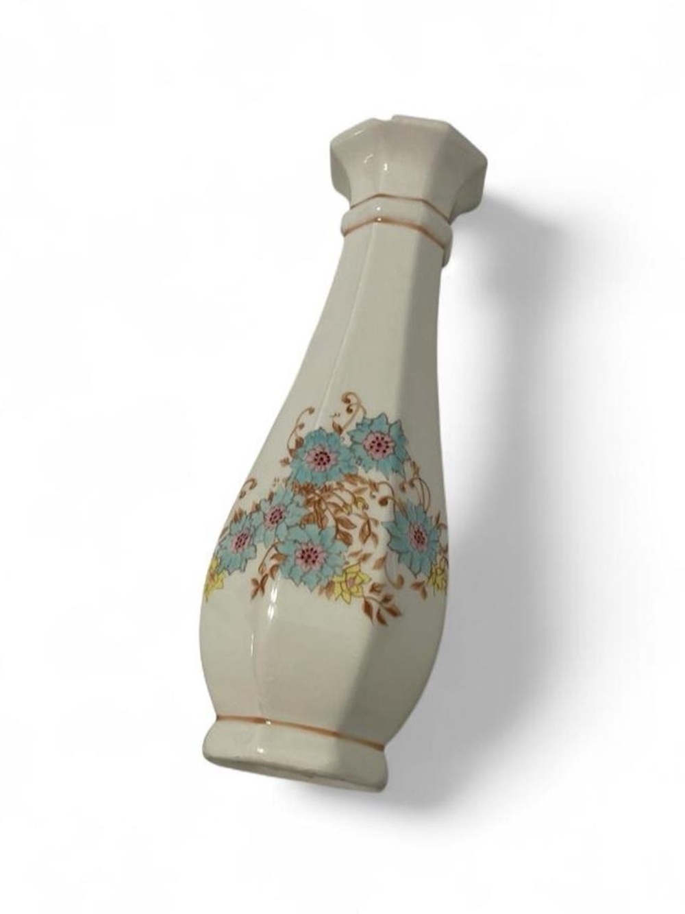 Vintage 1983 FTD Floral Bud Vase Ceramic Flaw Cottagecore Grannycore Painted